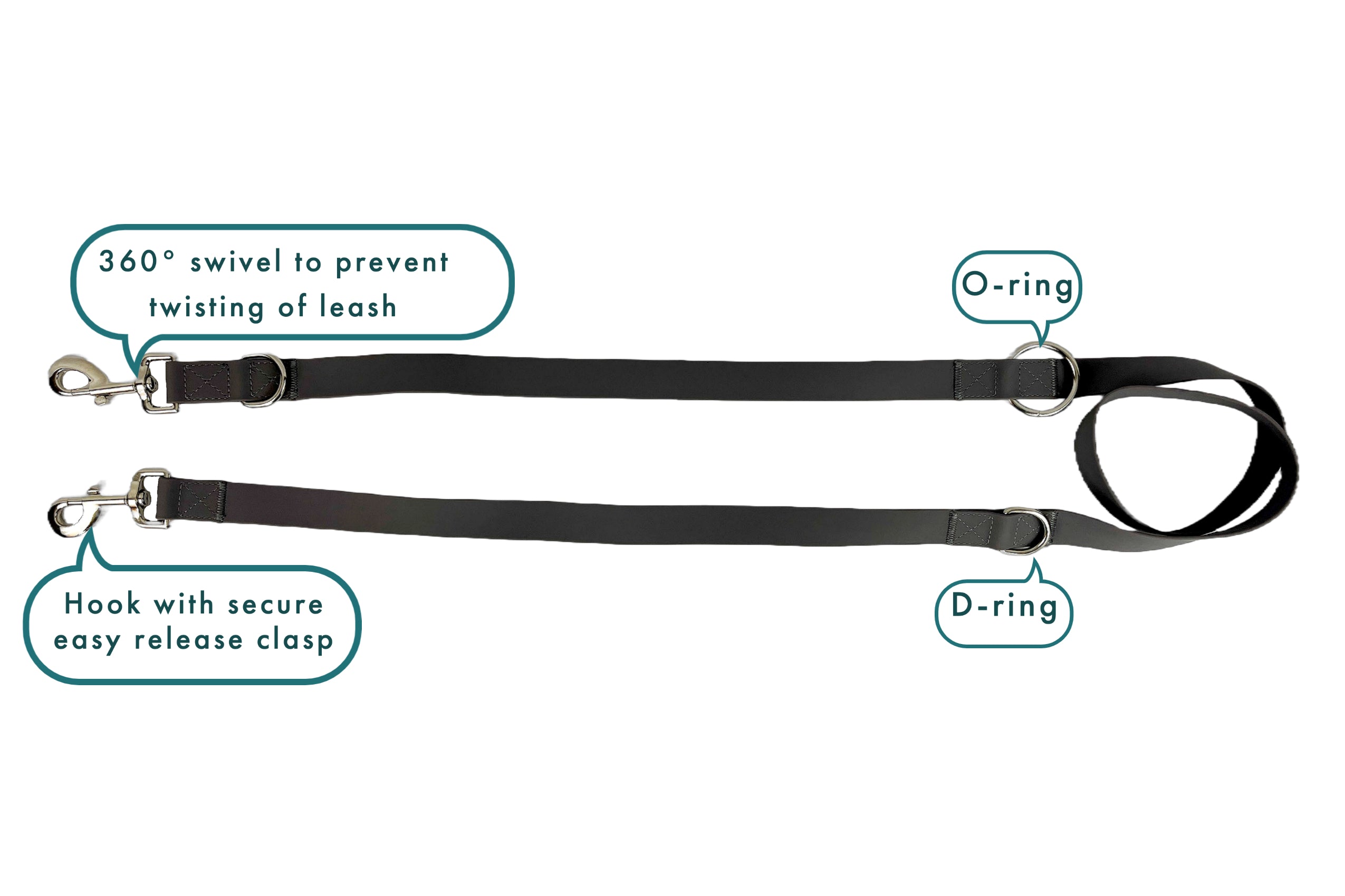 Puppibles Multi-functional Grey Dog Leash
