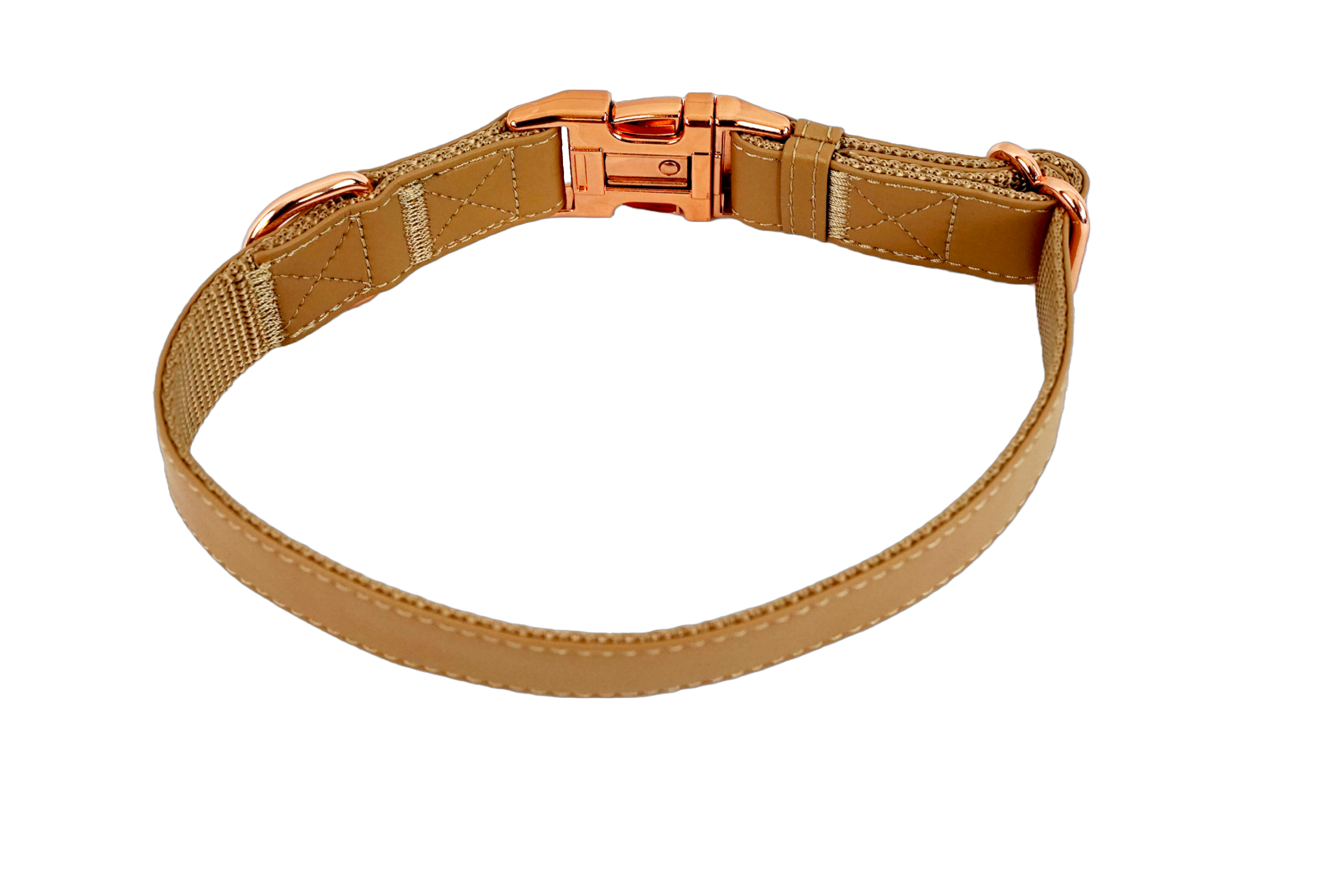 Puppibles Premium Vegan Leather Tan Dog Collar