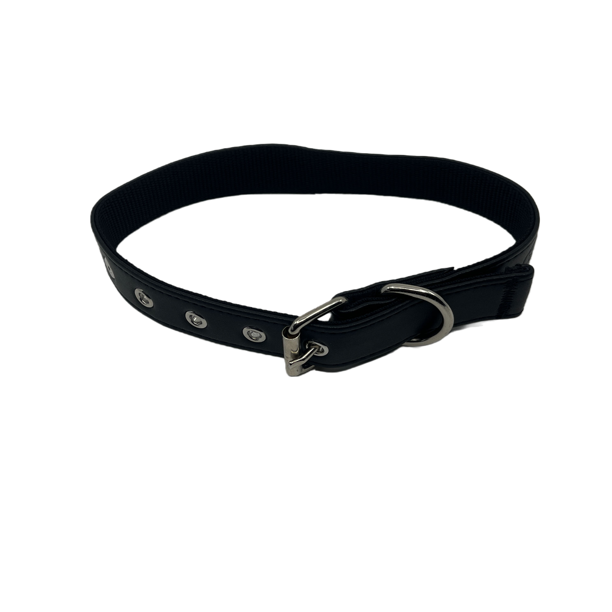 Puppibles Waterproof Vegan Leather Black Dog Collar