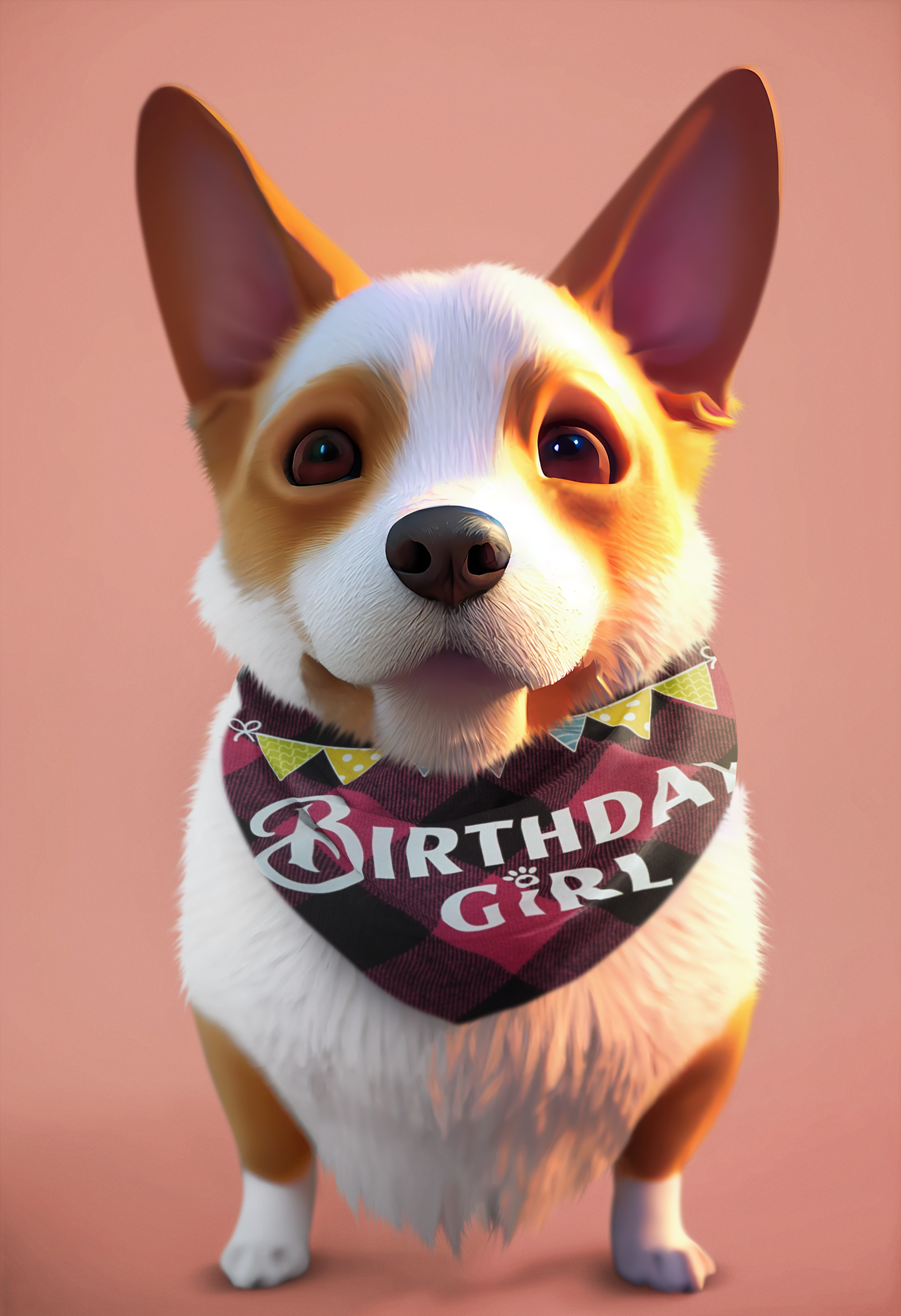 Puppibles Birthday Girl Pink Pet Bandana