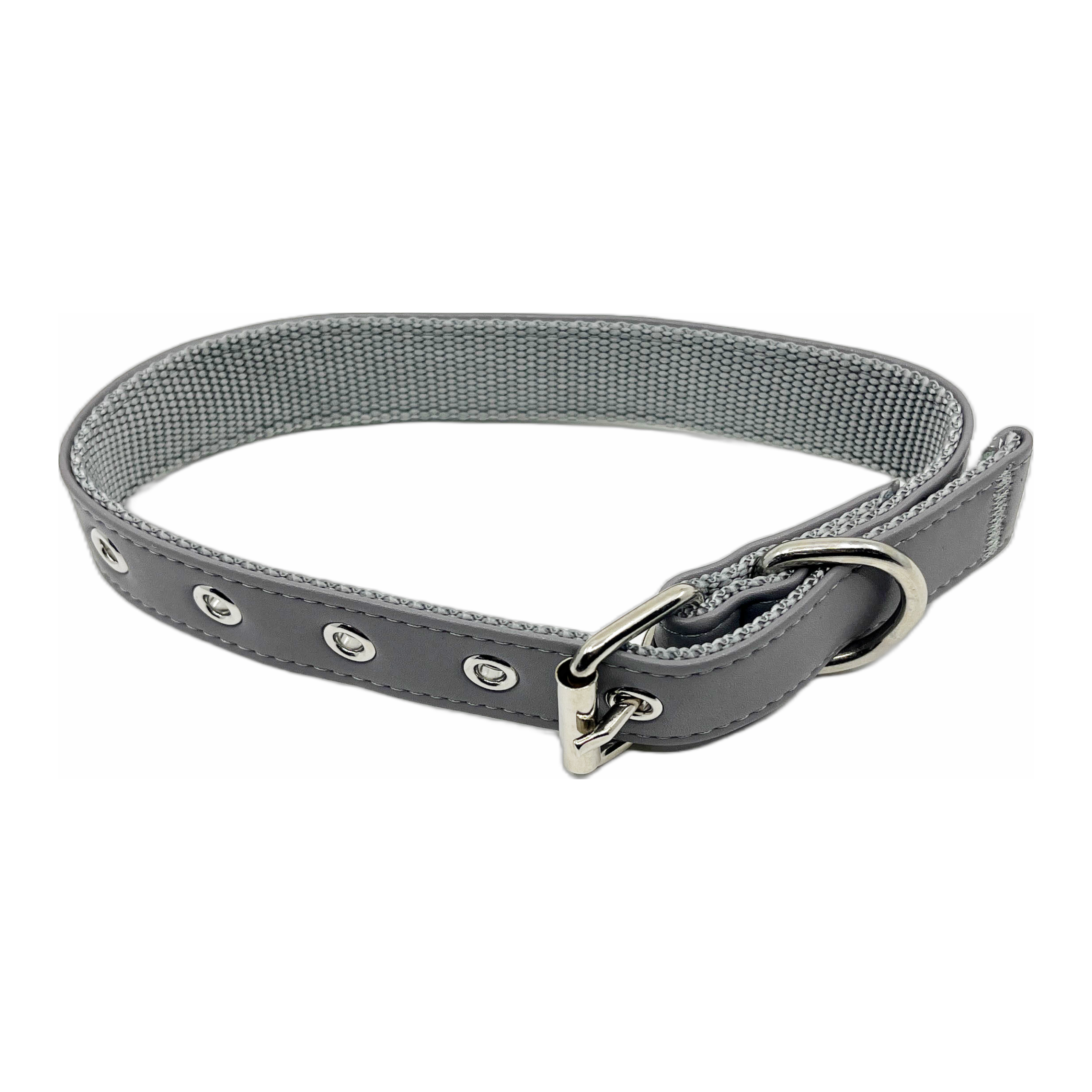 Silver leather dog deals collar