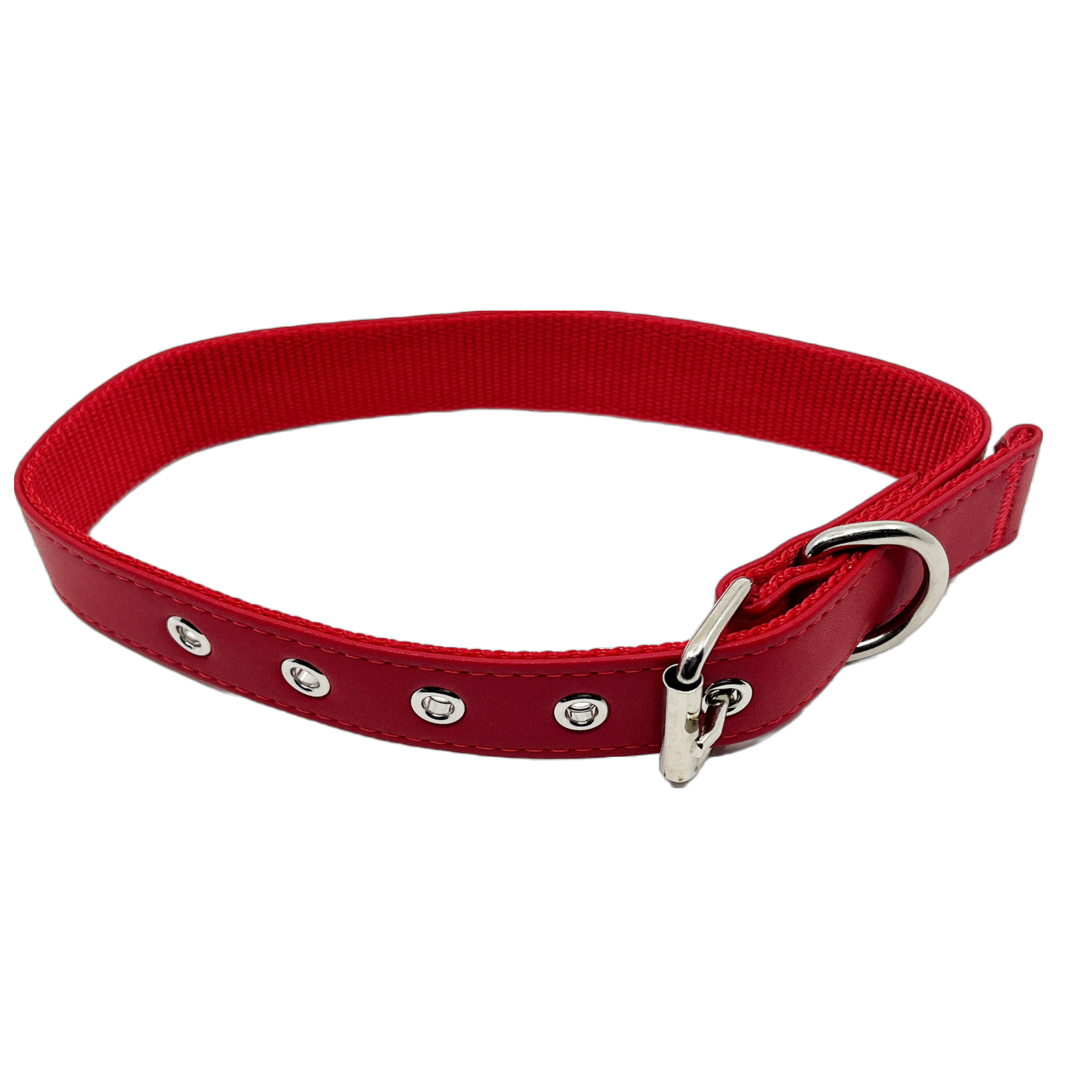 Red leather dog deals collar