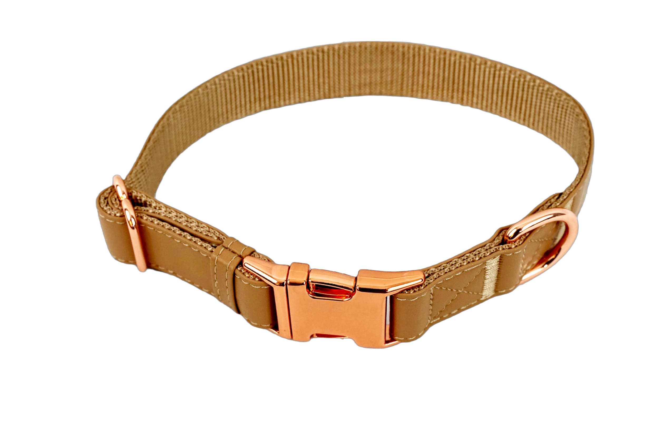 Puppibles Premium Vegan Leather Tan Dog Collar