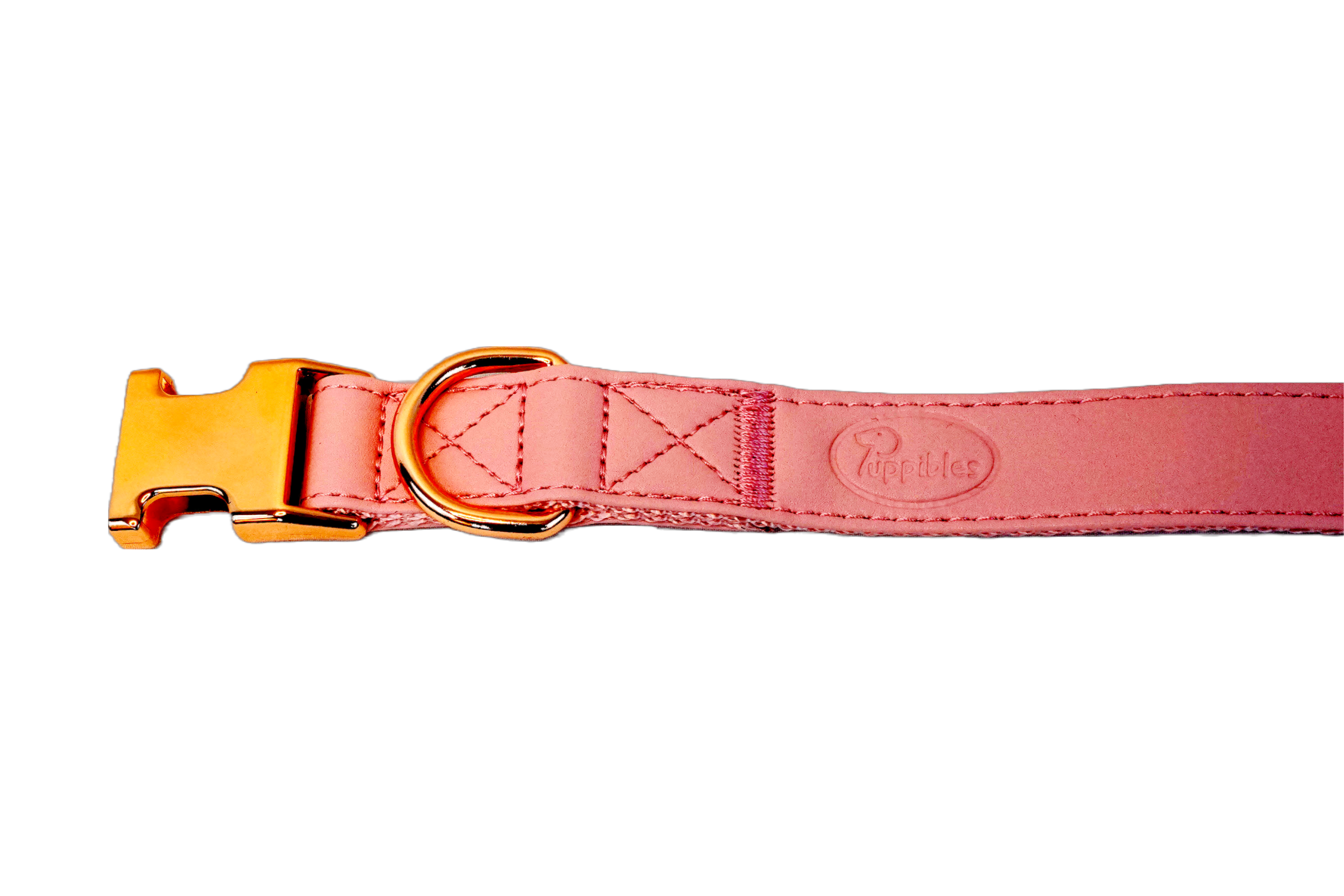 Puppibles Premium Vegan Leather Pink Dog Collar