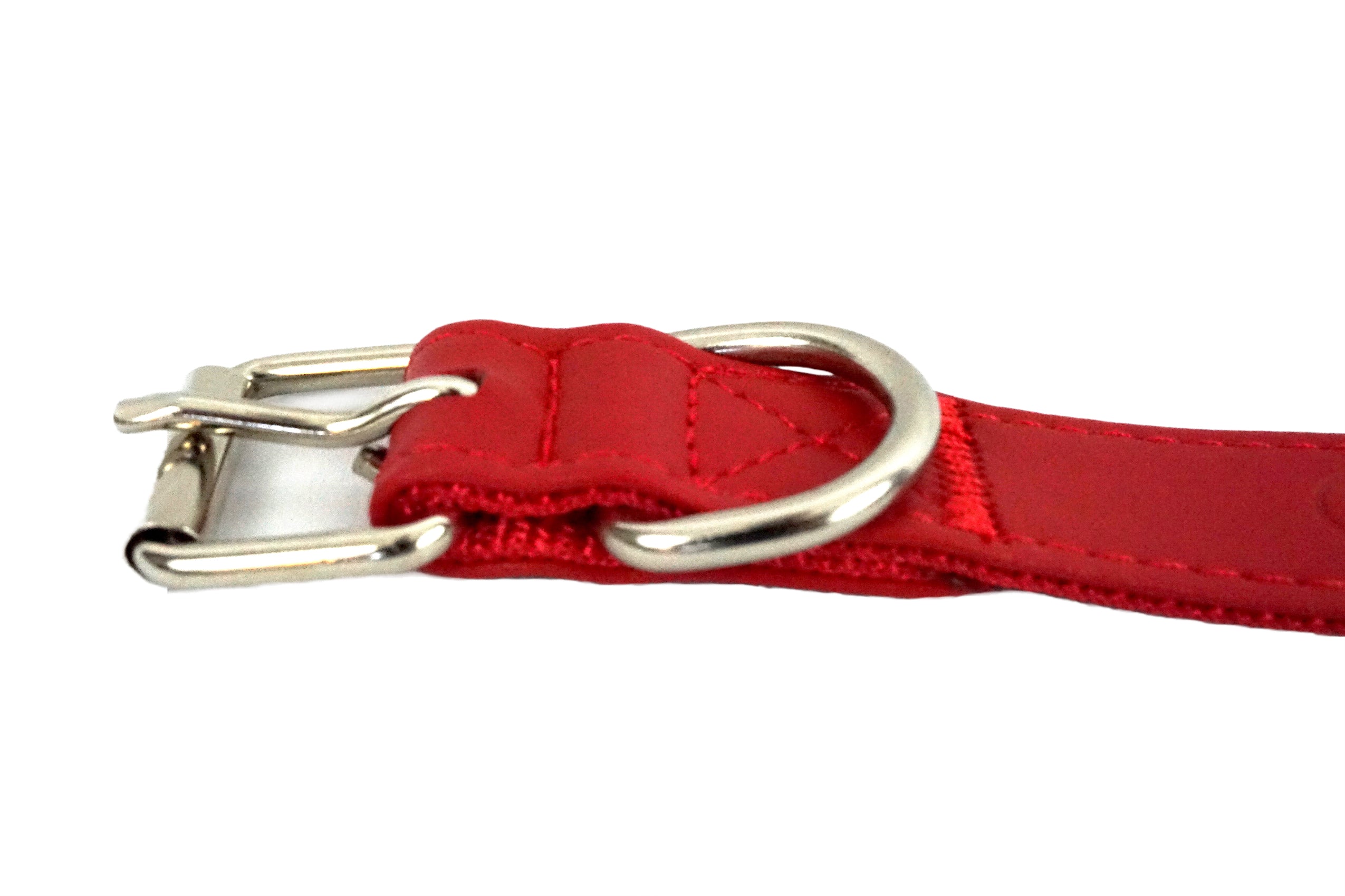 Puppibles Vegan Leather Red Dog Collar