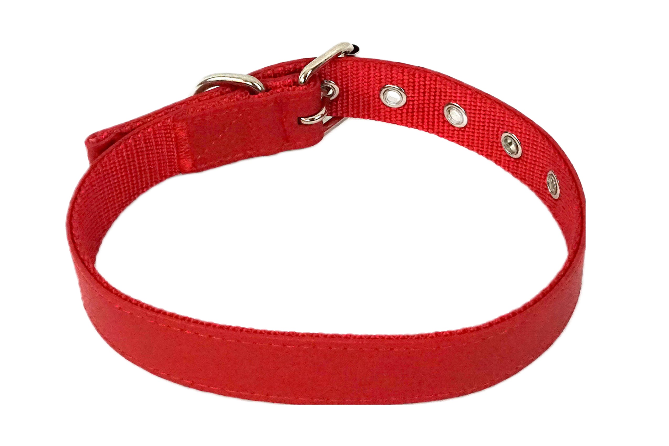 Puppibles Vegan Leather Red Dog Collar