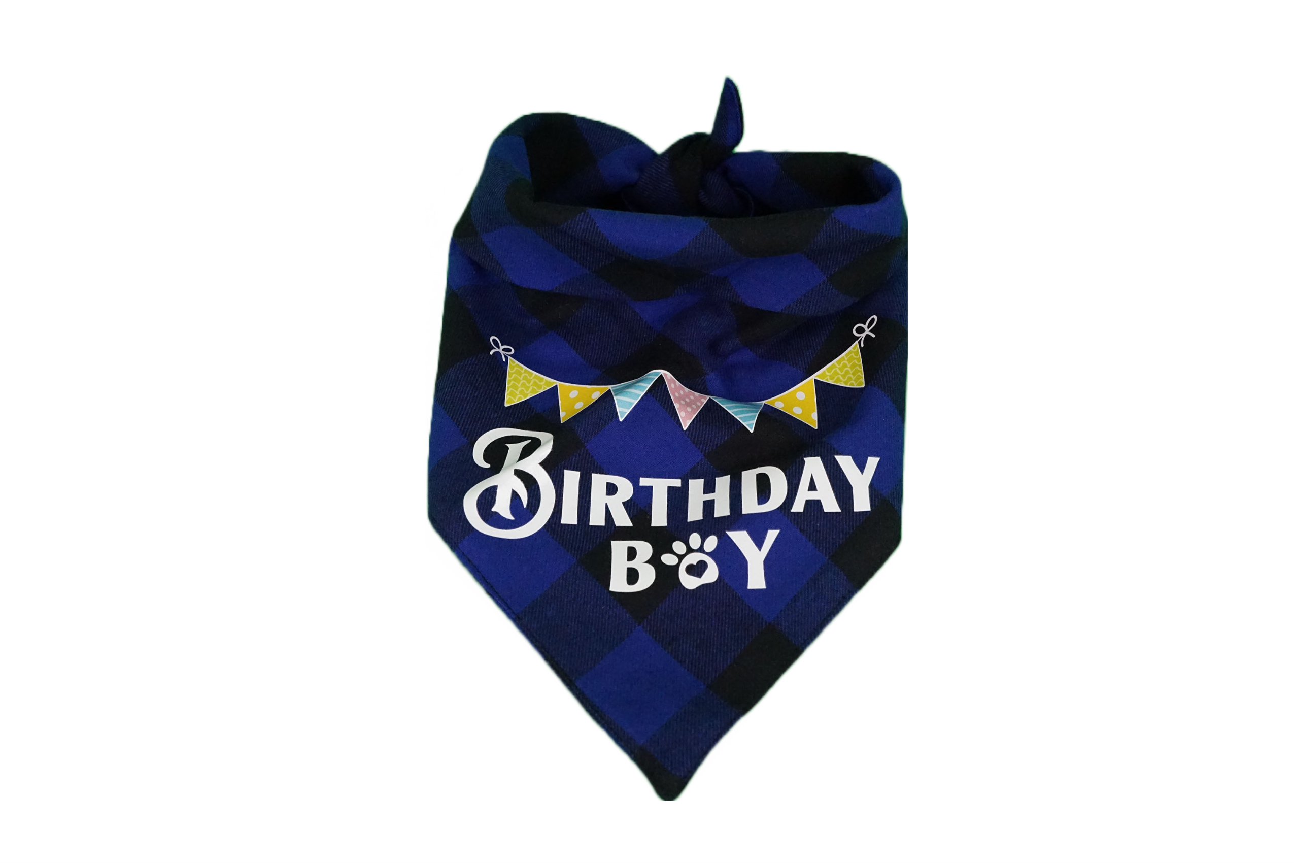 Puppibles Blue Birthday Bandana and Waterproof Collar and Leash Bundle