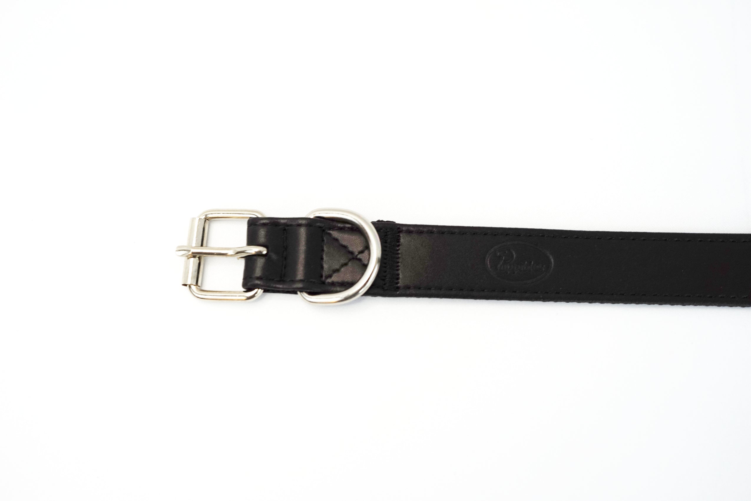 Puppibles Vegan Leather Black Dog Collar