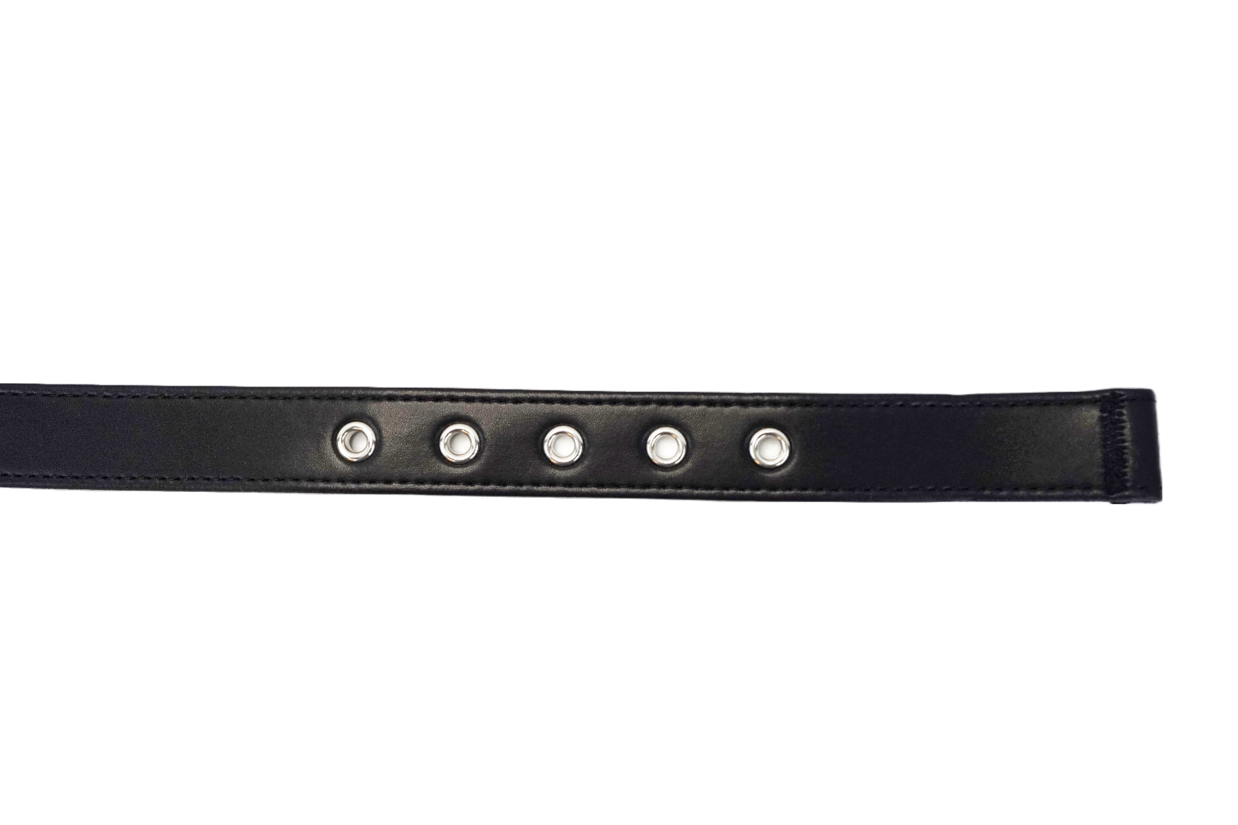 Puppibles Vegan Leather Black Dog Collar